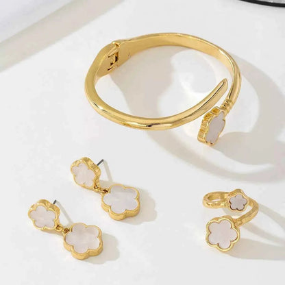 18K Gold-Plated Flower Jewelry Set