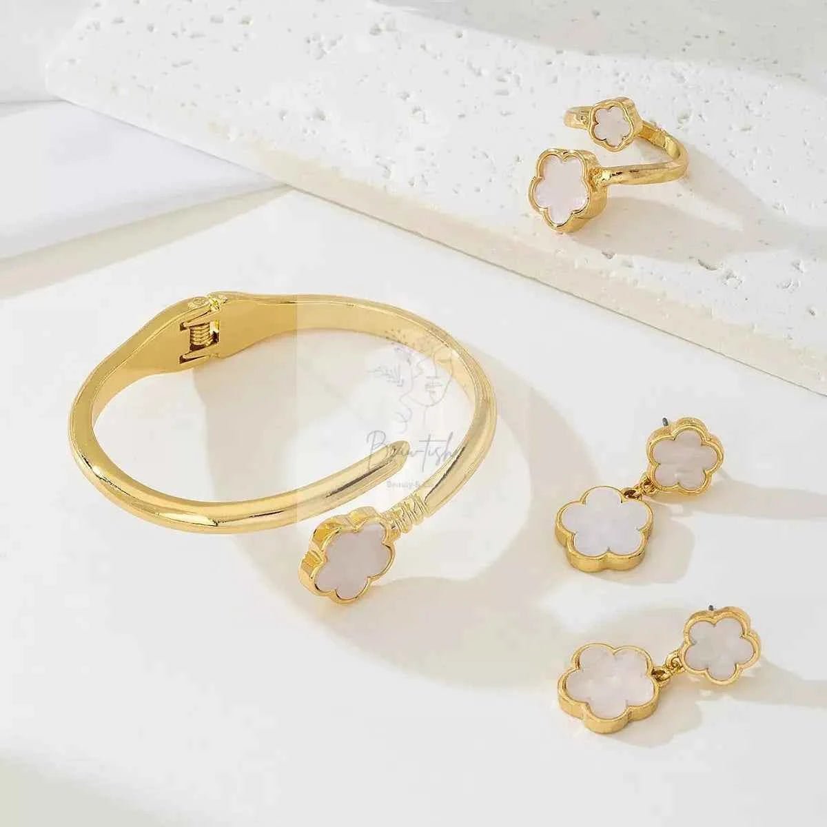 18K Gold-Plated Flower Jewelry Set