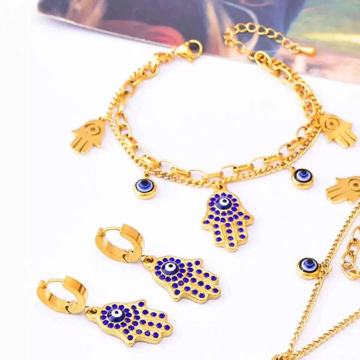 18K Gold-Plated Hand Charm Jewelry Set