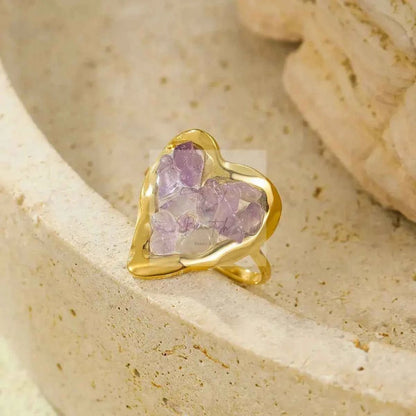 18K Gold-Plated Heart-Shaped Ring
