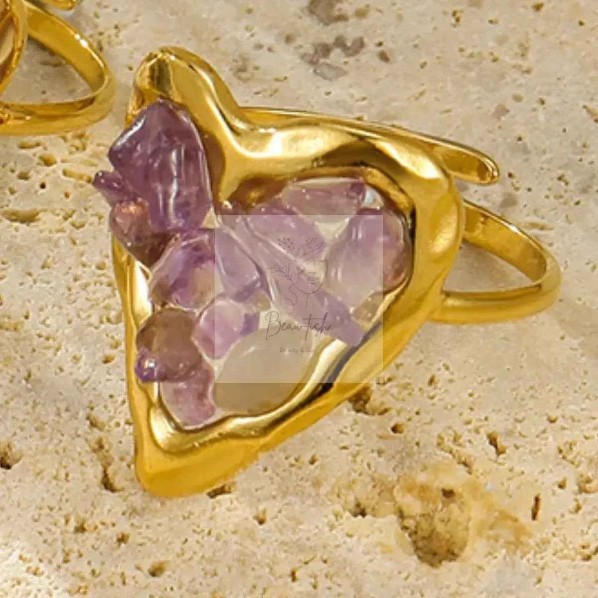 18K Gold-Plated Heart-Shaped Ring