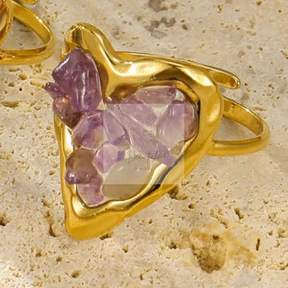 18K Gold-Plated Heart-Shaped Ring