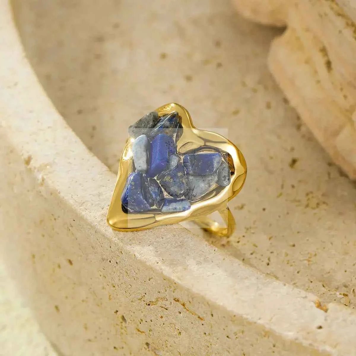 18K Gold-Plated Heart-Shaped Ring