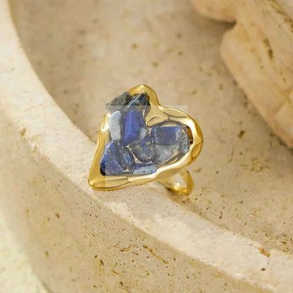 18K Gold-Plated Heart-Shaped Ring