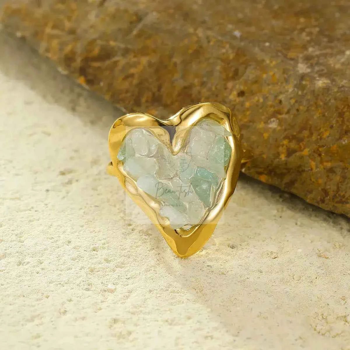 18K Gold-Plated Heart-Shaped Ring