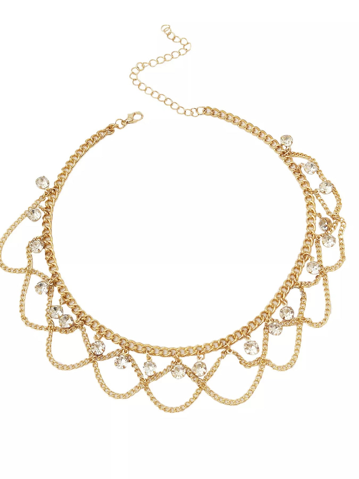 18K Gold-Plated Zircon Chain Necklace