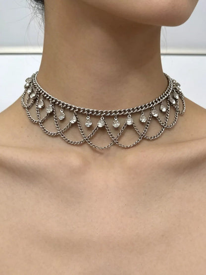 18K Gold-Plated Zircon Chain Necklace