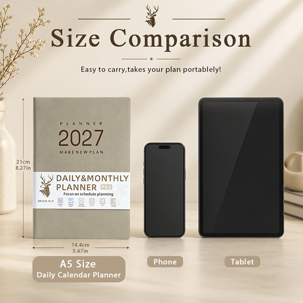 2027 Daily Planner Binder, 400 Pages - Includes Habit Tracker, Monthly And Daily Time Planning Notebook, Time Management And Self-Discipline Planning, Productivity Planning Notebook