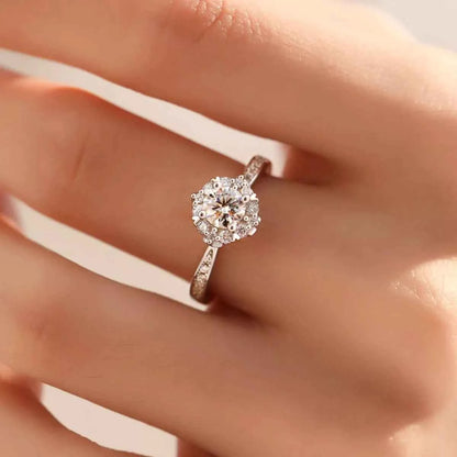 1 Carat 925 Sterling Silver Moissanite Ring