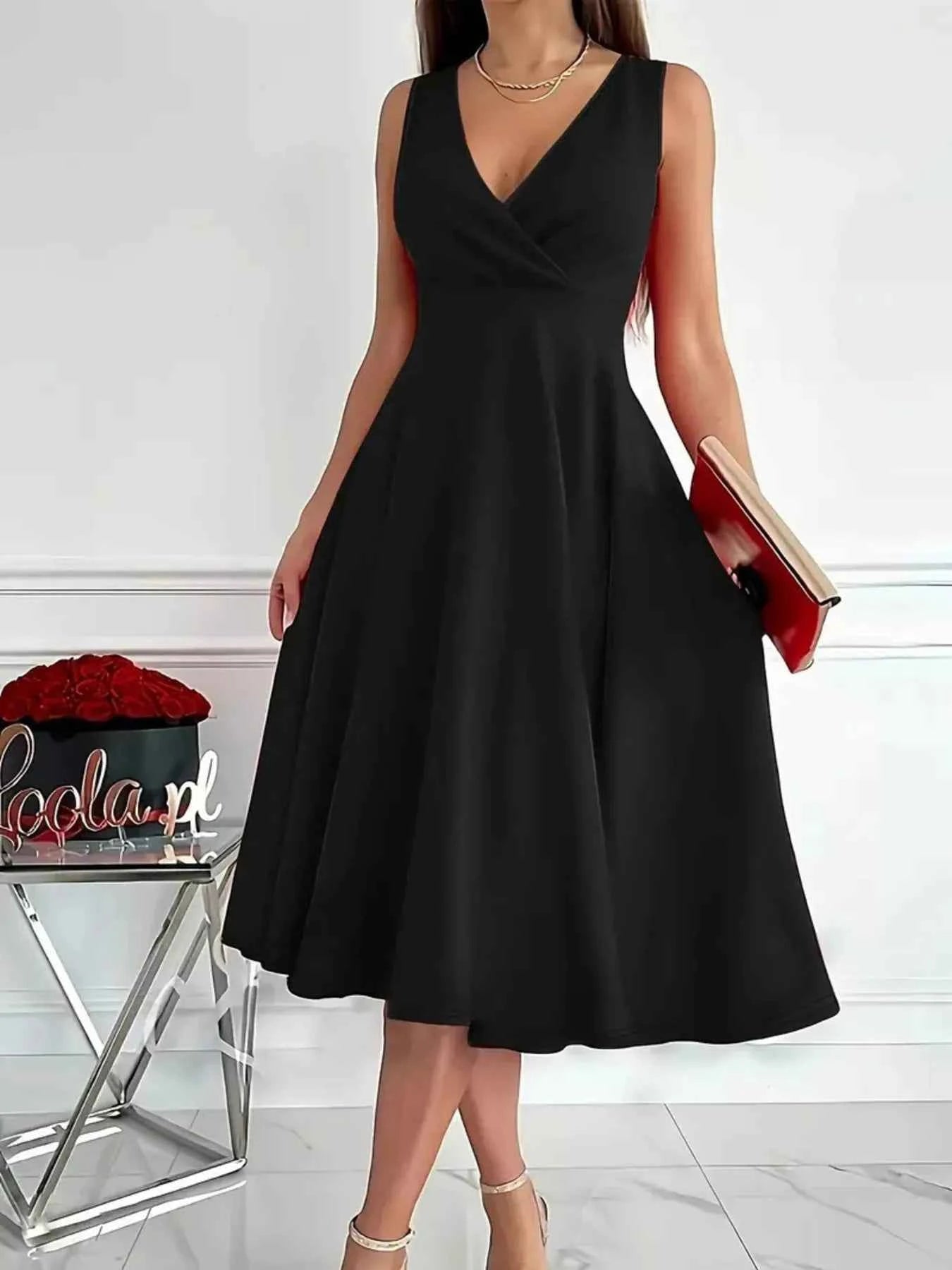 Sleeveless A-Line Midi Dress