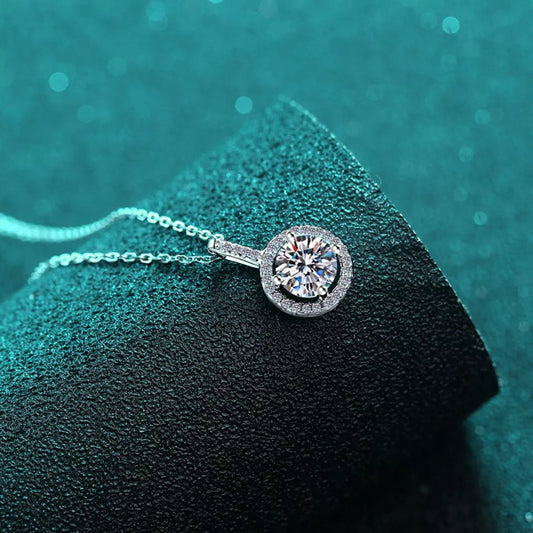 2ct Moissanite Silver Pendant