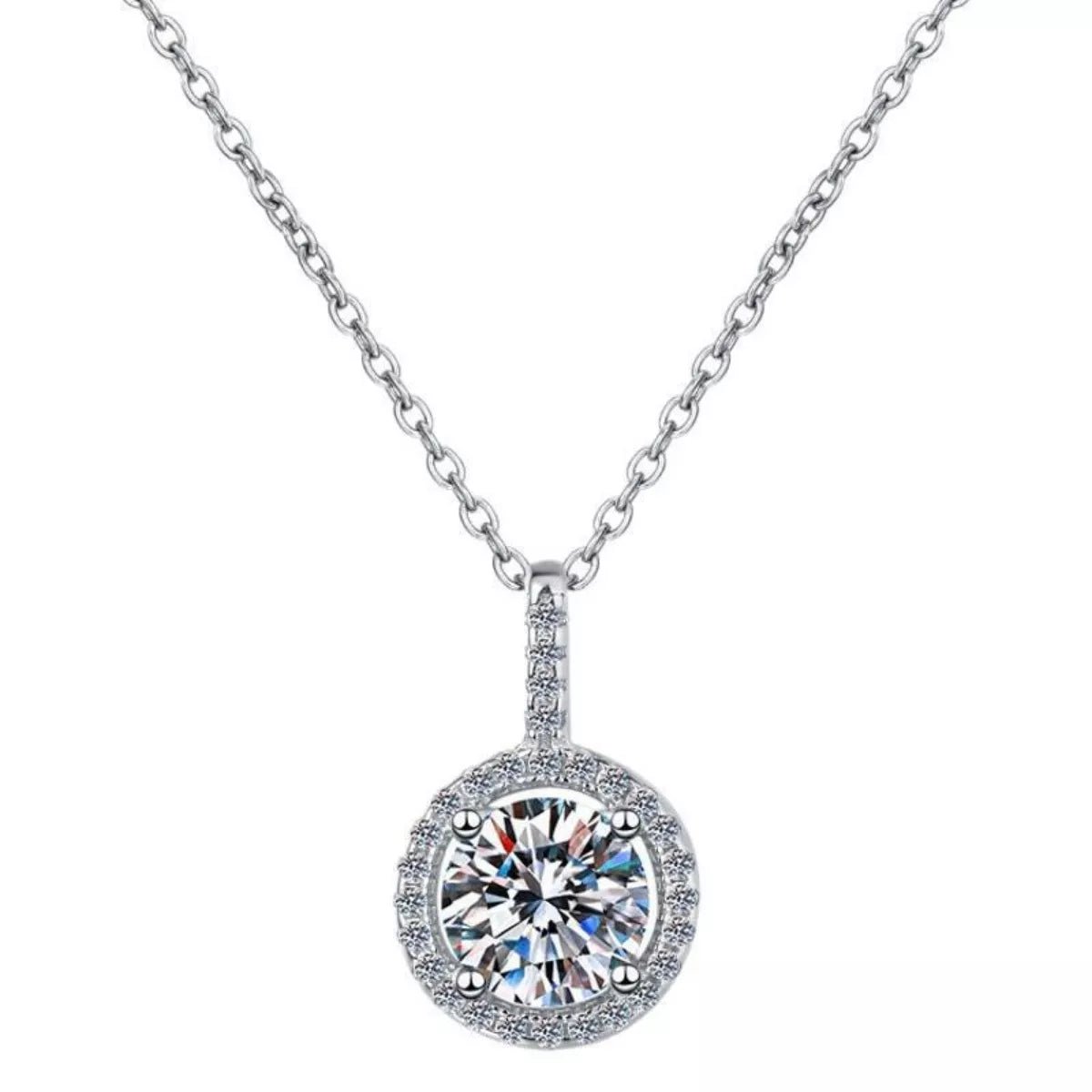 2ct Moissanite Silver Pendant