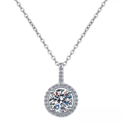 2ct Moissanite Silver Pendant