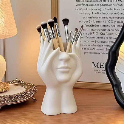 2 Pcs White Elegant Hand - Shaped Brush Holder