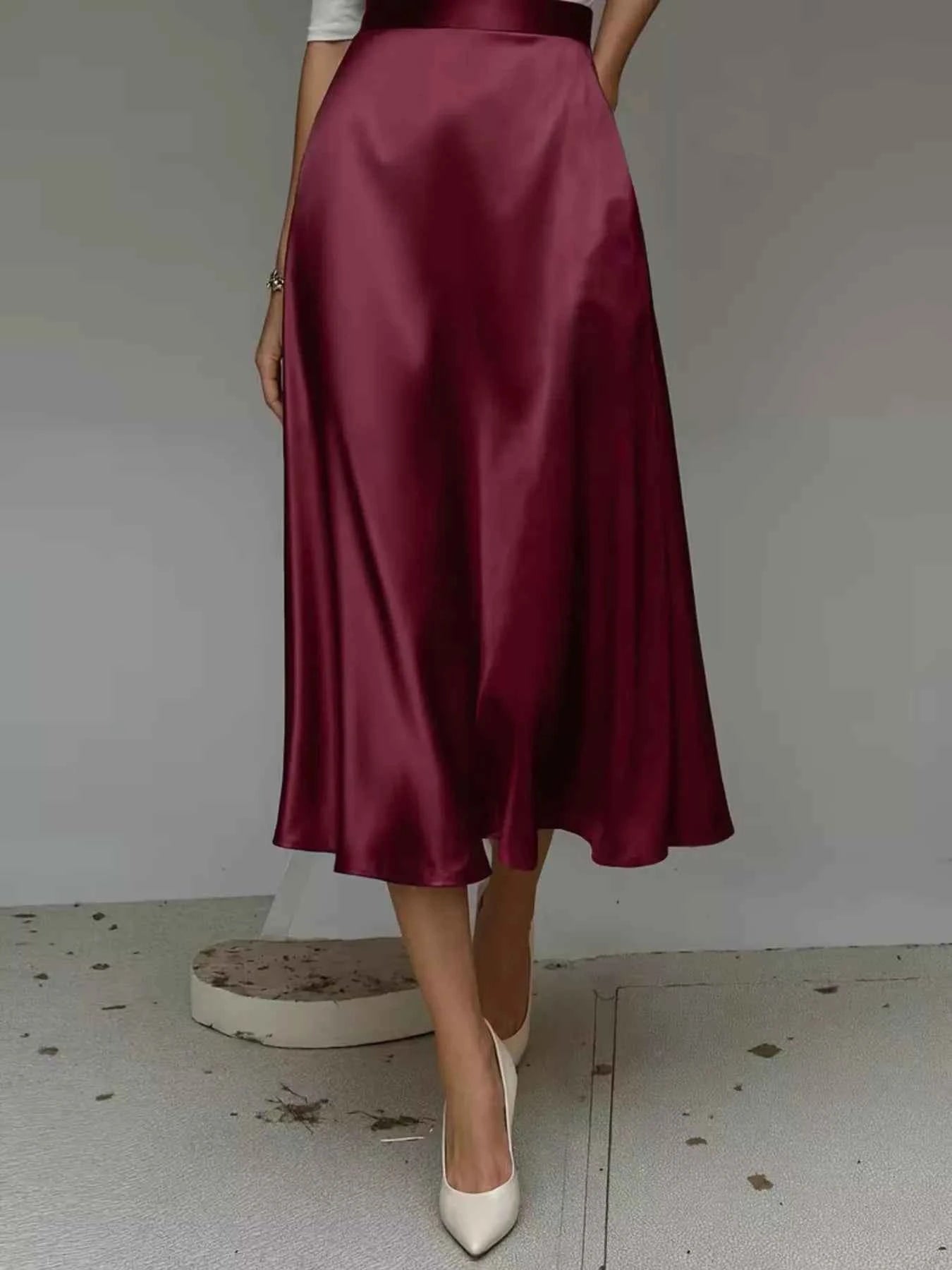 Satin Midi Skirt