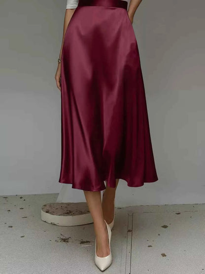 Satin Midi Skirt