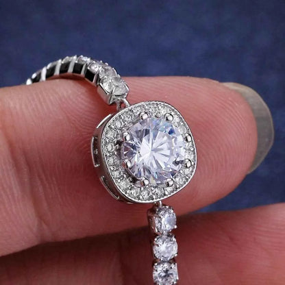 1 Carat Moissanite 925 Sterling Silver Chain Bracelet