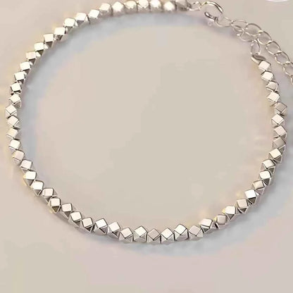 925 Sterling Silver Geometric Chain Adjustable Bracelet