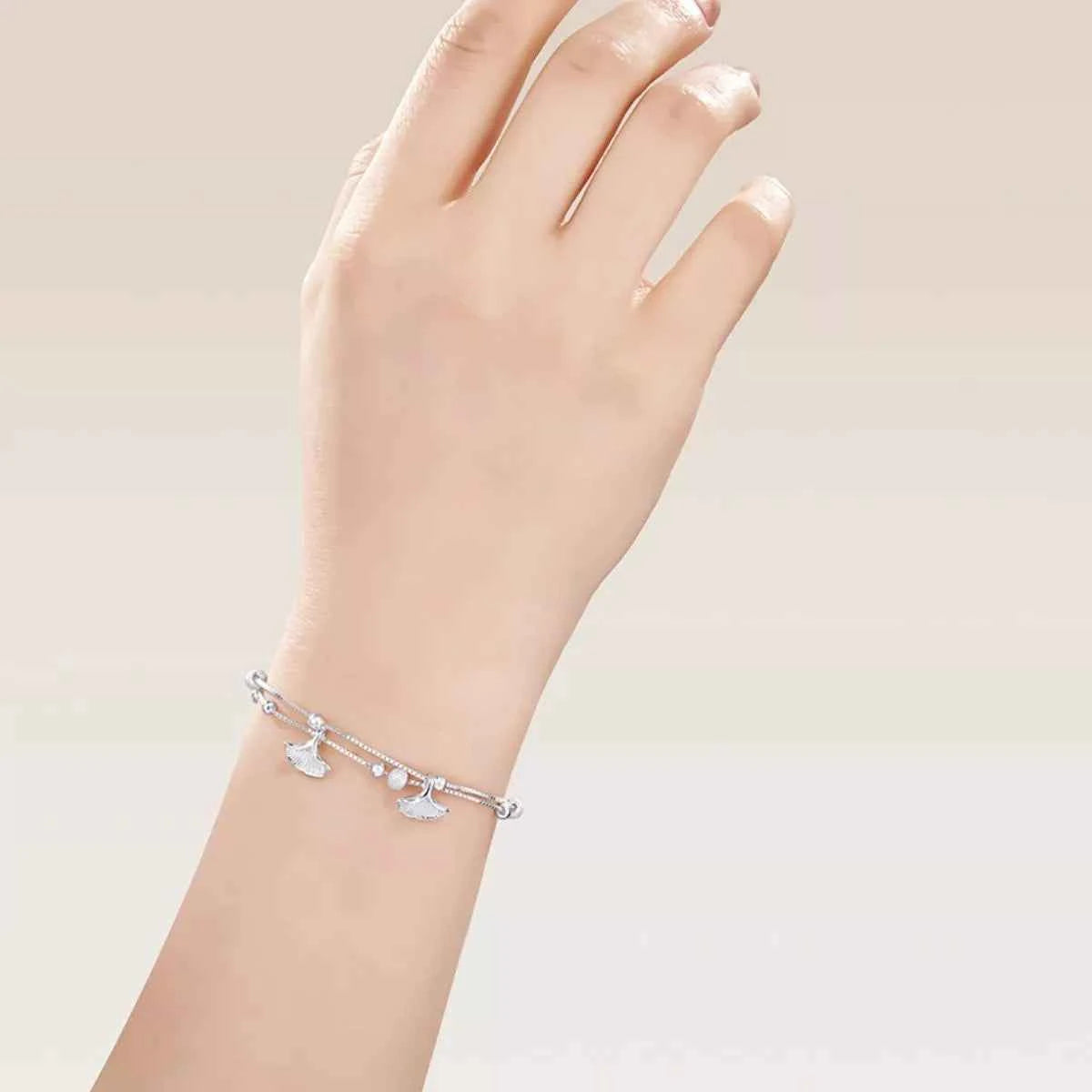 Double Layer Ginkgo Leaf Bracelet