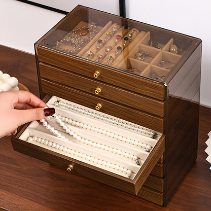 8-Layer Jewellery Box with Velvet Lining & Pull-Out Drawers