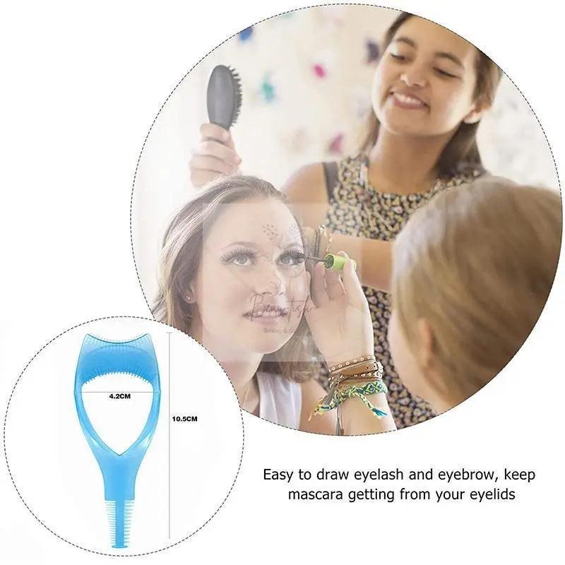 3 In 1 Eyelash Mascara Makeup Guard Protect Tool Applicator Curler Comb Lashes