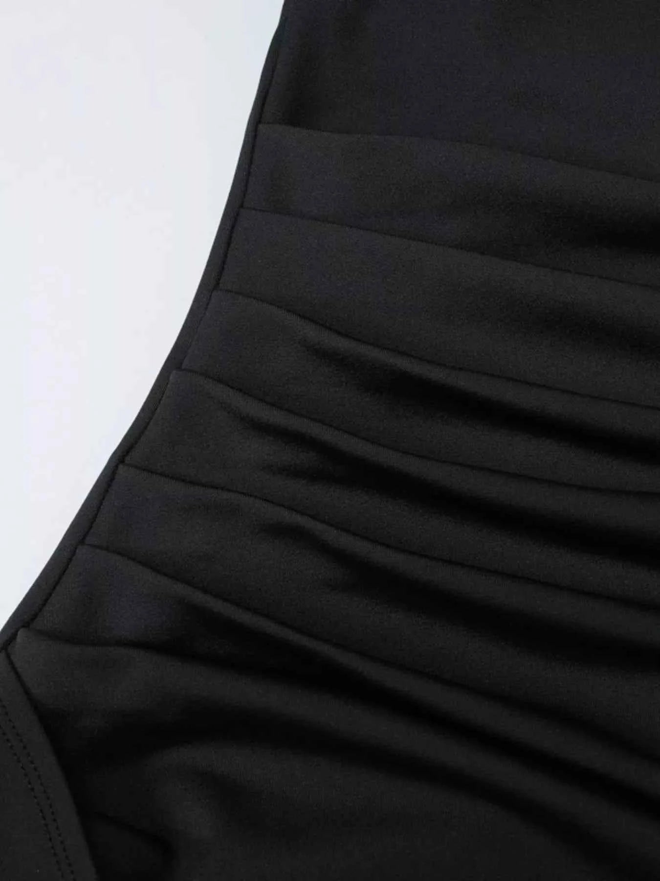 Ruched High-Slit Maxi Dress