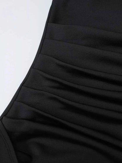 Ruched High-Slit Maxi Dress