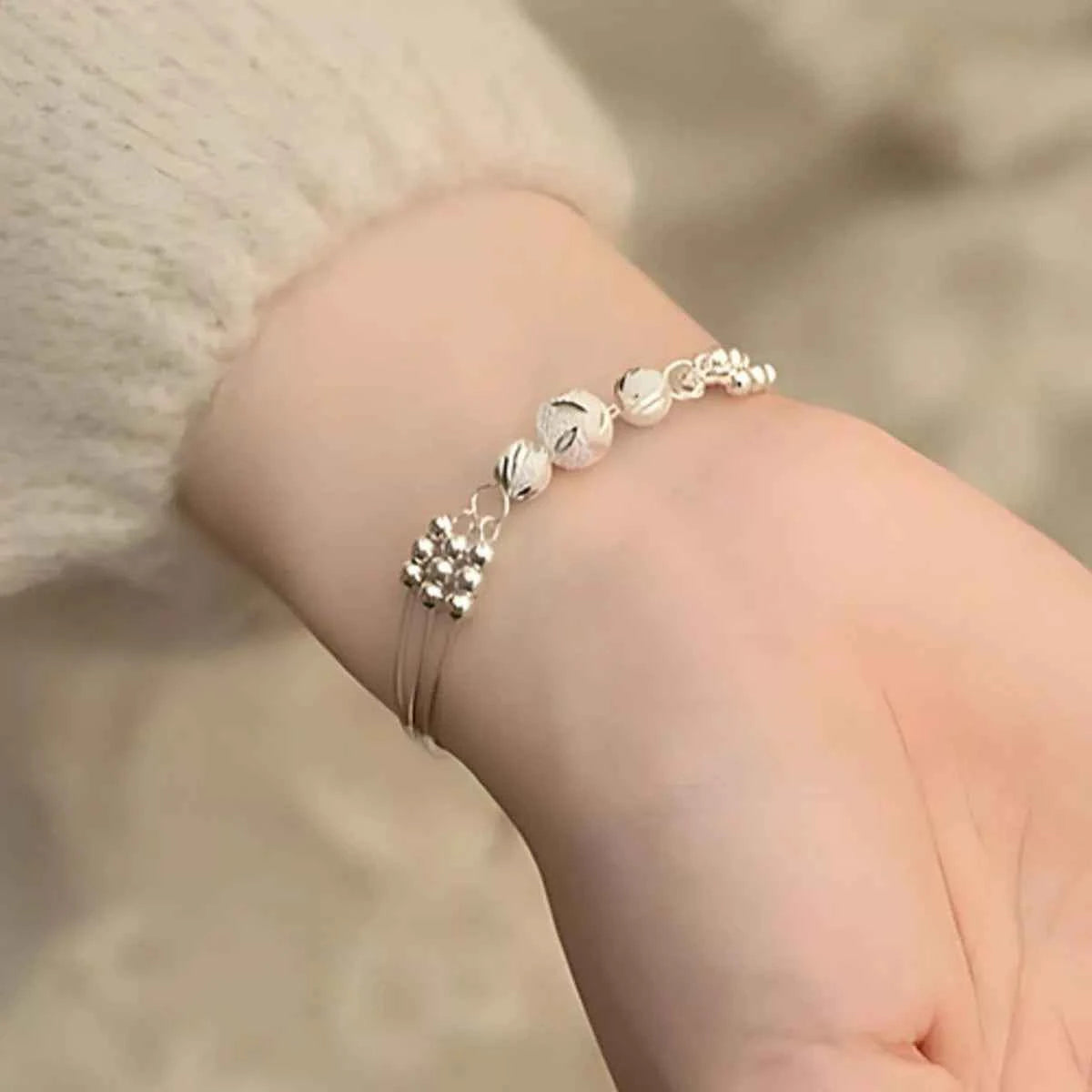 925 Sterling Silver Bead Chain Bracelet