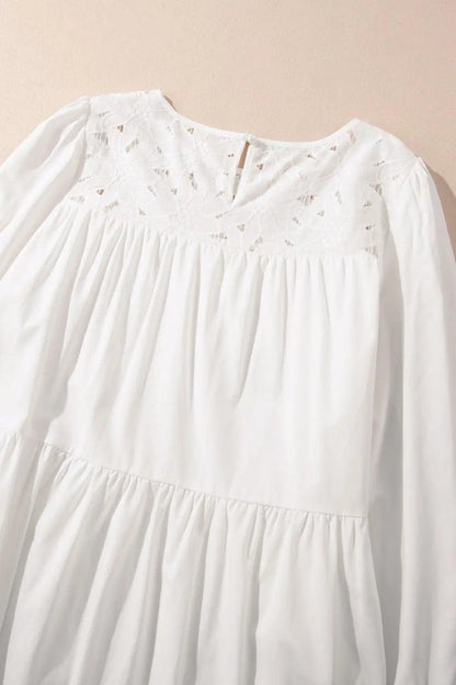 3/4 Sleeve Tiered Mini Dress