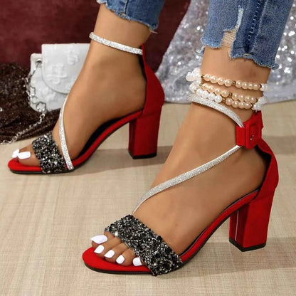Open Toe Block Heels Sandals