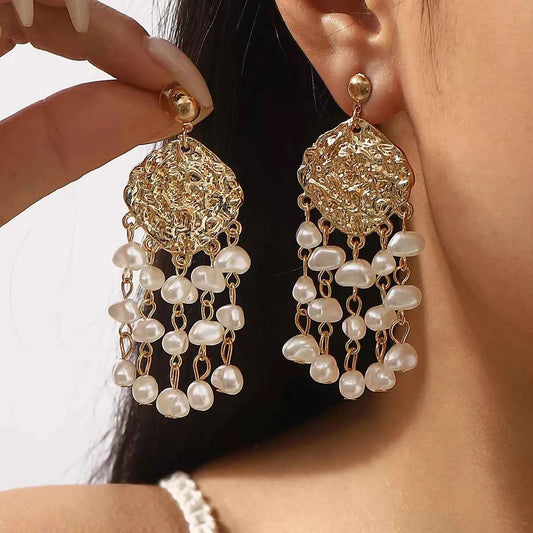 18K Gold-Plated Dangle Earrings