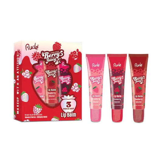 RUDE Berry Juicy Lip Balm Trio Set Beau-tish