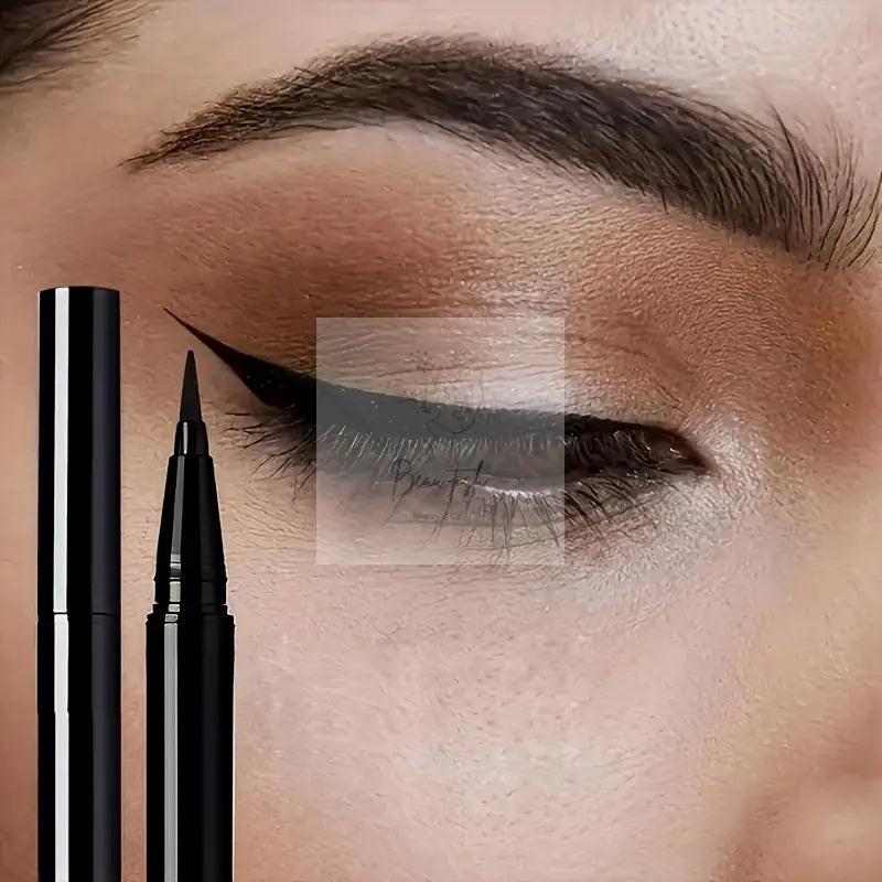 4 Eyeliner Makeup Tool Set, 3 Long-Lasting Ultra-Fine Eyeliner Pens + 1 Four-In-One Makeup Template