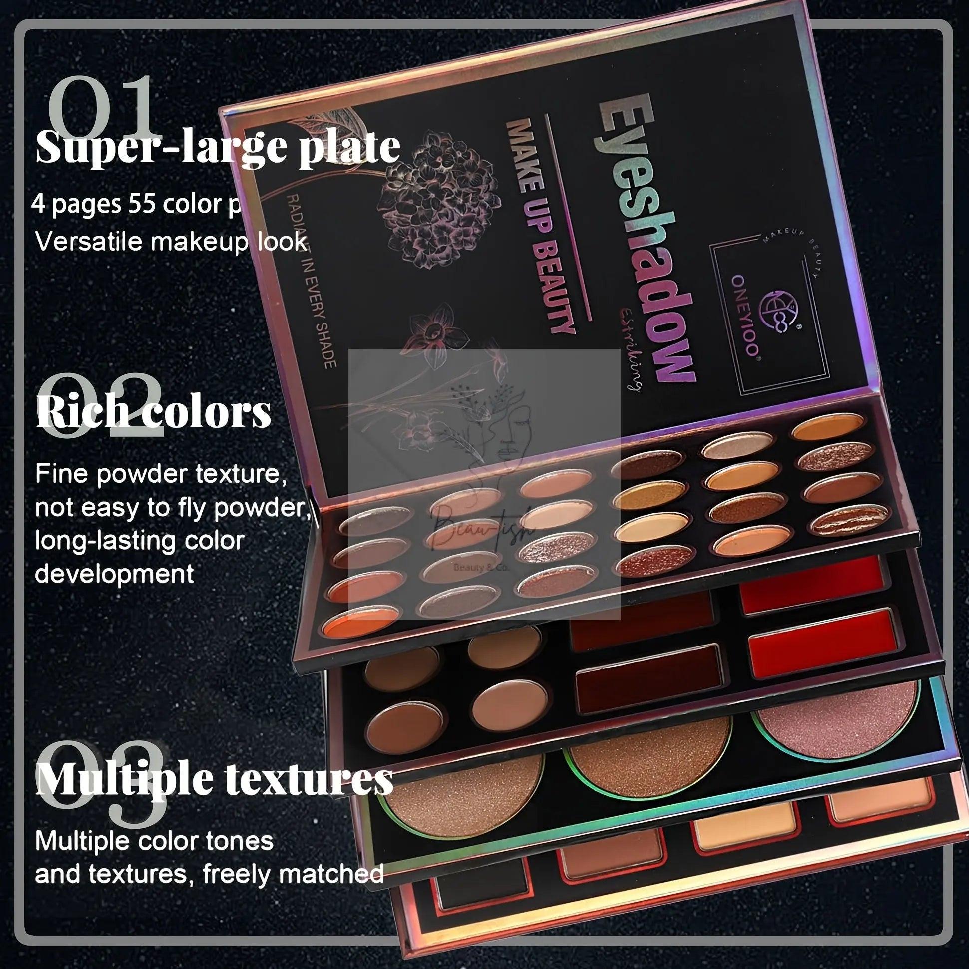 4-Page 55-Color Book Makeup Palette
