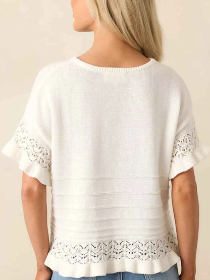 Lace Trimmed Knit Top