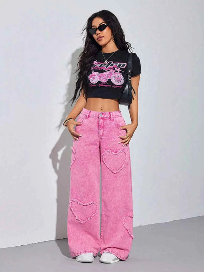 Heart Wide Leg Jeans