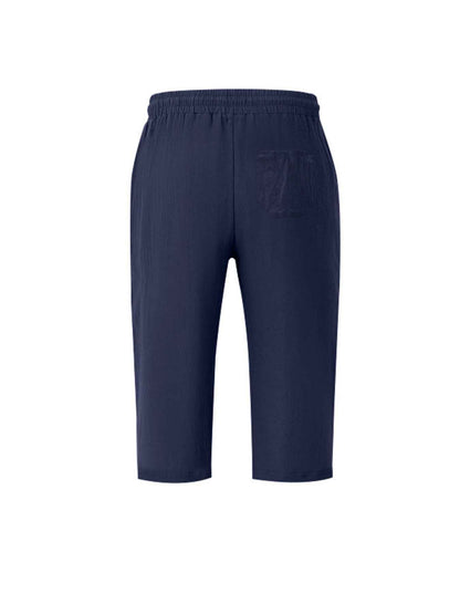 Men's Full Size Casual Drawstring Cropped Pants Plus Size