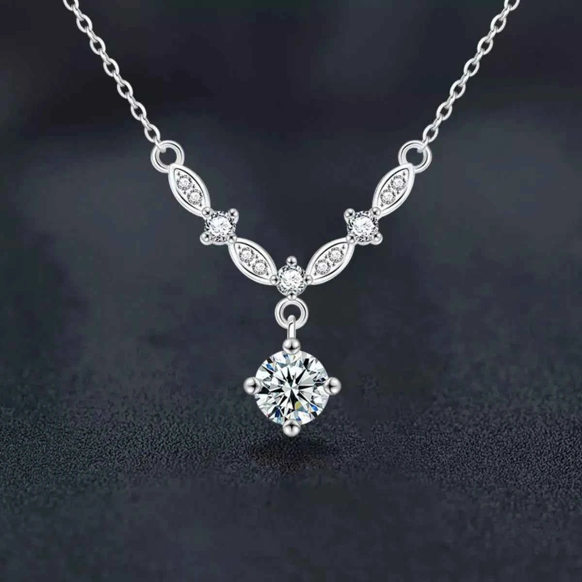 1 Carat Moissanite 925 Sterling Silver Necklace