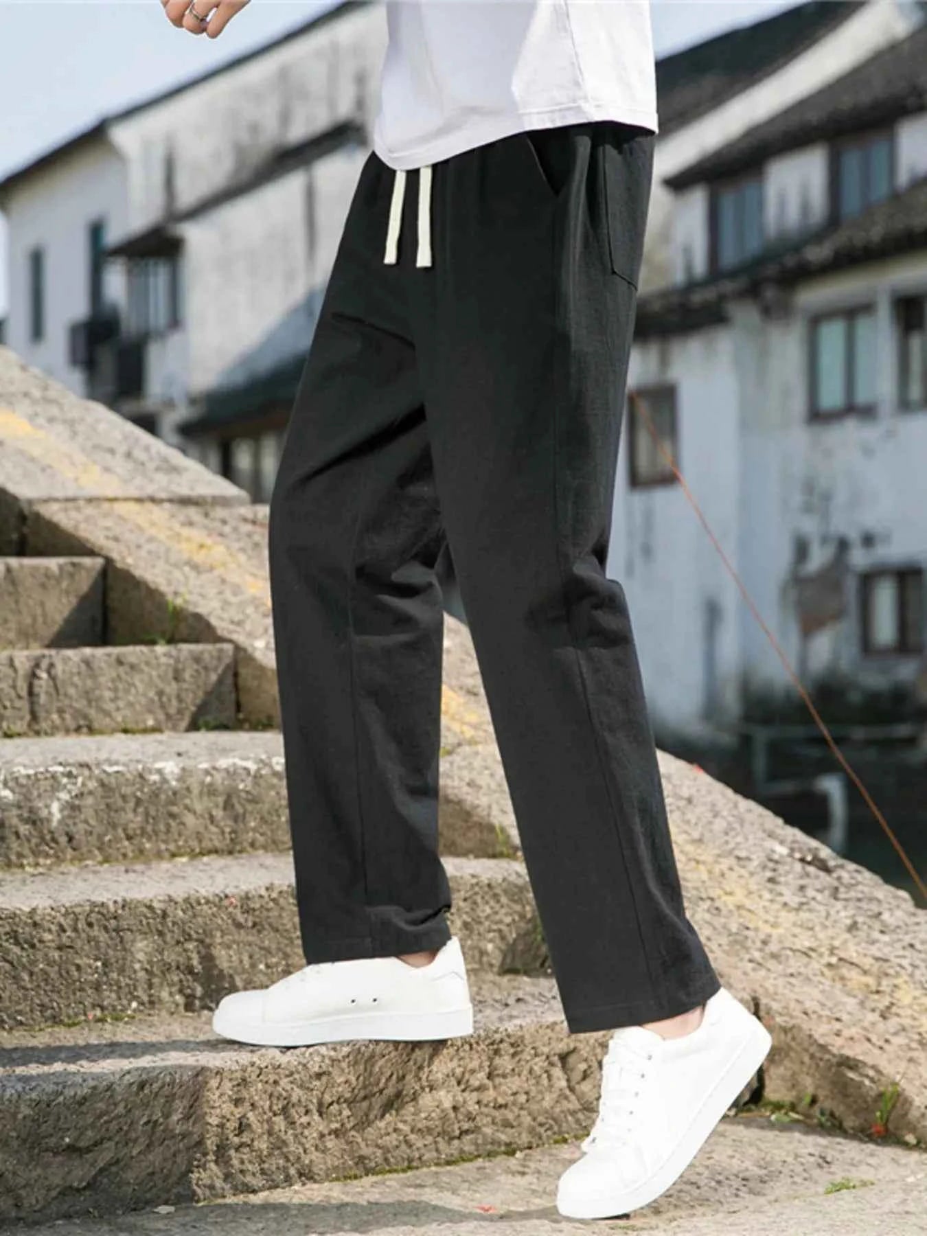 Men's Plus Size Loose Fit Drawstring Casual Pants