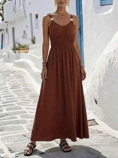 V-Neck Sleeveless Maxi Dress