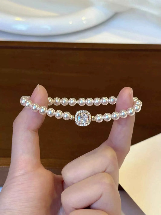 18K Gold-Plated Pearl Bracelet