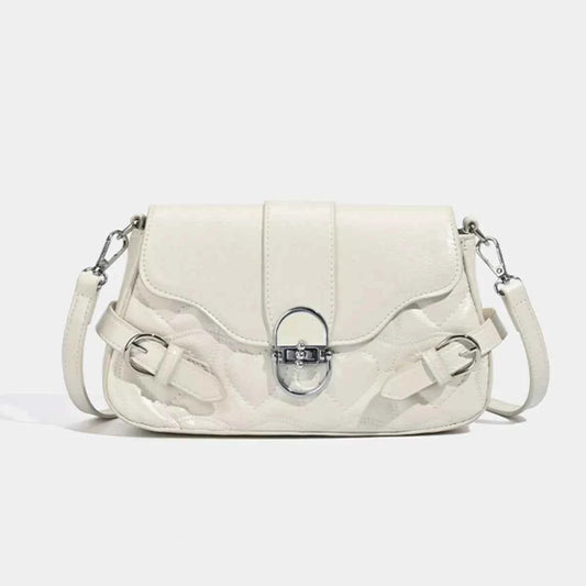 Quilted Flap Buckle Decor Crossbody Bag