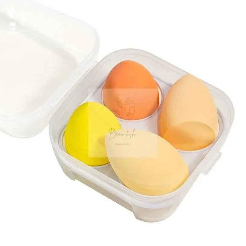 4PCS Value Makeup Foundation Blender Sponge Blending Puff Cosmetic Beauty Eggs - Yellow