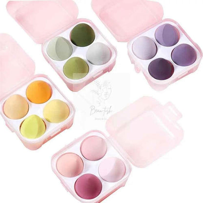 4PCS Value Makeup Foundation Blender Sponge Blending Puff Cosmetic Beauty Eggs - Yellow