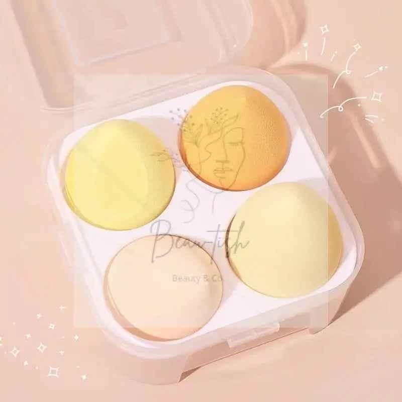 4PCS Value Makeup Foundation Blender Sponge Blending Puff Cosmetic Beauty Eggs - Yellow