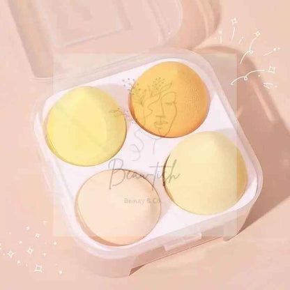 4PCS Value Makeup Foundation Blender Sponge Blending Puff Cosmetic Beauty Eggs - Yellow