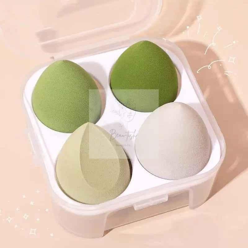 4PCS Value Makeup Foundation Blender Sponge Blending Puff Cosmetic Beauty Eggs - Yellow