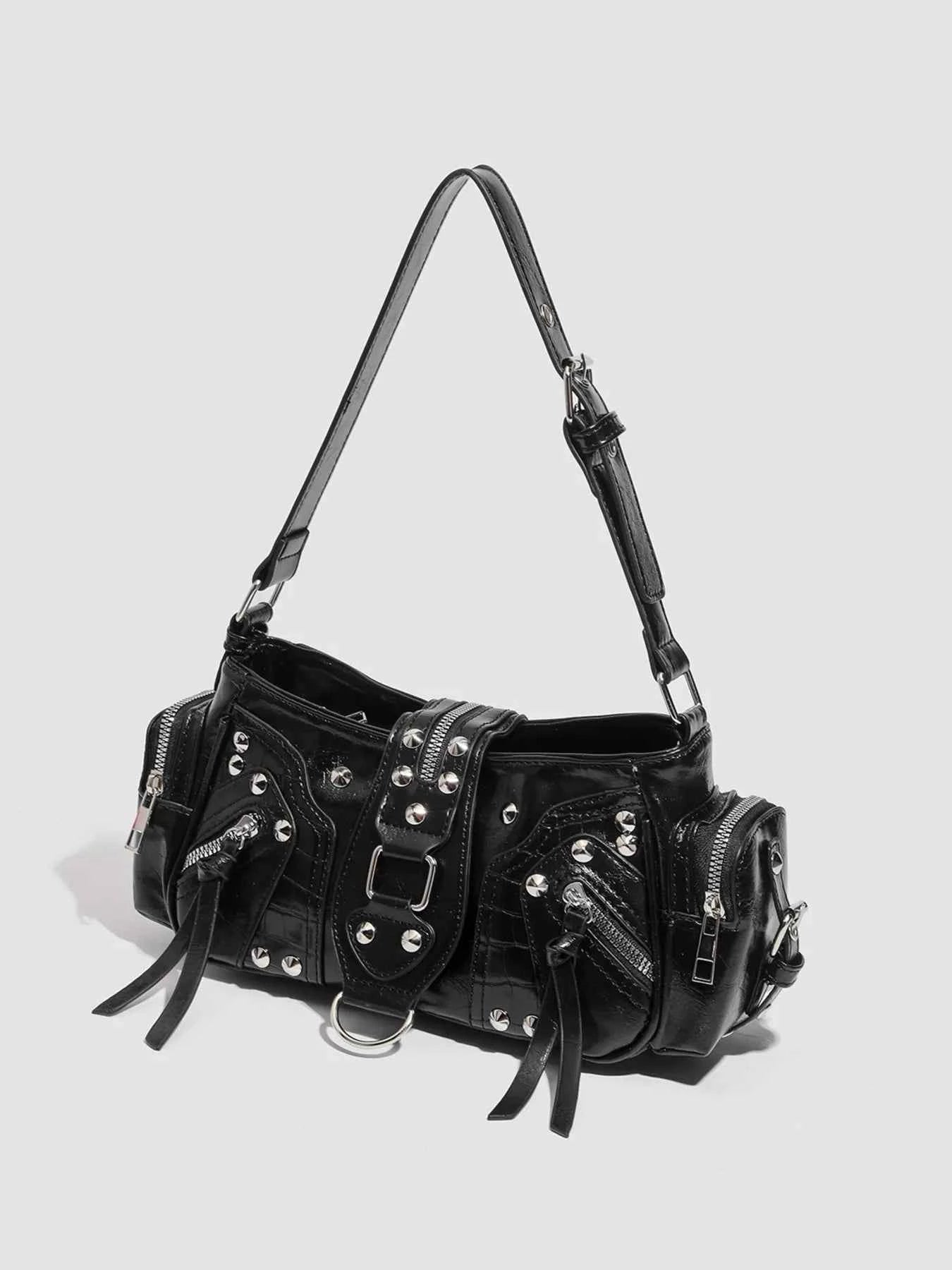 Rivet Embellished Shoulder Bag