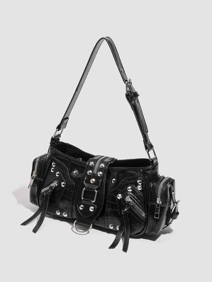 Rivet Embellished Shoulder Bag