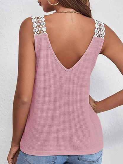 Lace Trim V-Neck Tank Top